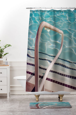 Bethany Young Photography Palm Springs Pool Day on Film Shower Curtain And Mat