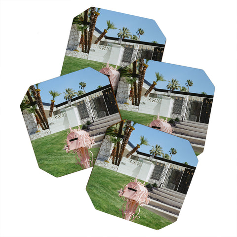 Bethany Young Photography Pink Palm Springs II on Film Coaster Set