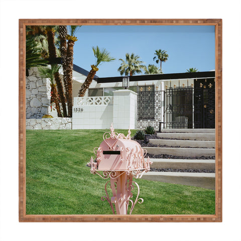 Bethany Young Photography Pink Palm Springs II on Film Square Tray