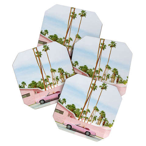 Bethany Young Photography Pink Palm Springs on Film Coaster Set