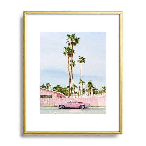 Bethany Young Photography Pink Palm Springs on Film Metal Framed Art Print