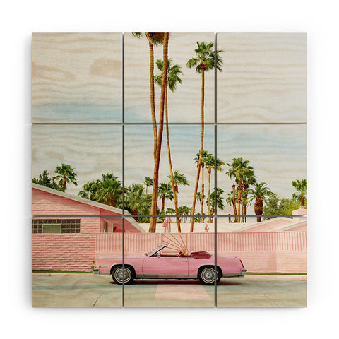 Bethany Young Photography Pink Palm Springs on Film Wood Wall Mural