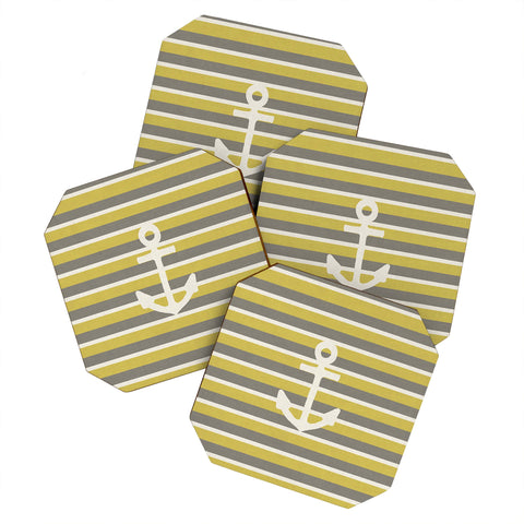 Bianca Green Anchor 2 Coaster Set