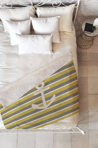 Bianca Green Anchor 2 Fleece Throw Blanket