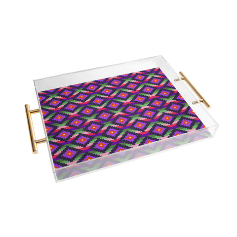 Bianca Green Aztec Diamonds Fiesta Acrylic Tray
