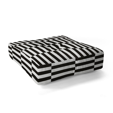Bianca Green Black And White Order Floor Pillow Square