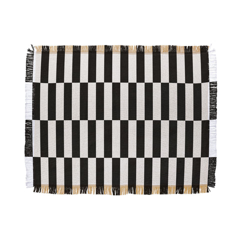 Bianca Green Black And White Order Throw Blanket