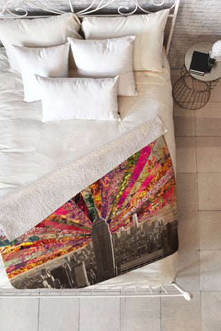 Bianca Green Blooming NY Fleece Throw Blanket