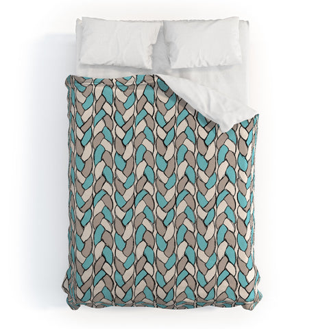 Bianca Green Braids Sky Duvet Cover