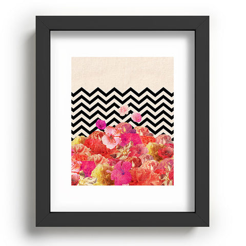 Bianca Green Chevron Flora 2 Recessed Framing Rectangle