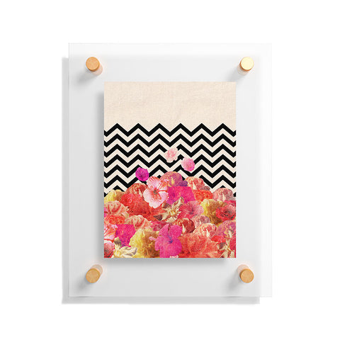 Bianca Green Chevron Flora 2 Floating Acrylic Print