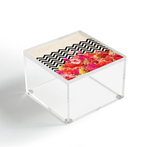 Bianca Green Chevron Flora 2 Acrylic Box