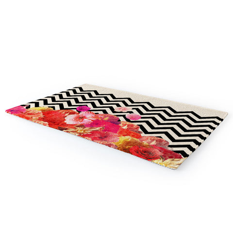 Bianca Green Chevron Flora 2 Area Rug