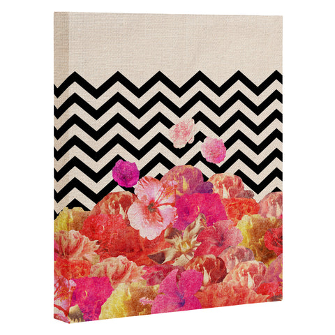 Bianca Green Chevron Flora 2 Art Canvas