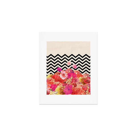 Bianca Green Chevron Flora 2 Art Print