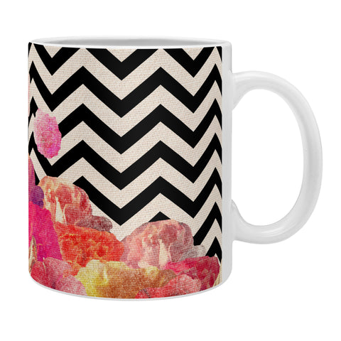 Bianca Green Chevron Flora 2 Coffee Mug