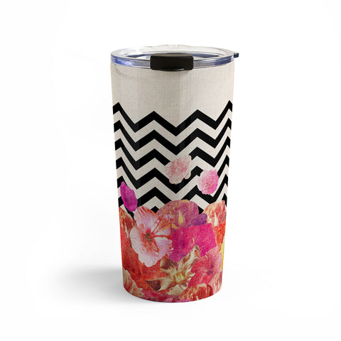 Bianca Green Chevron Flora 2 Travel Mug
