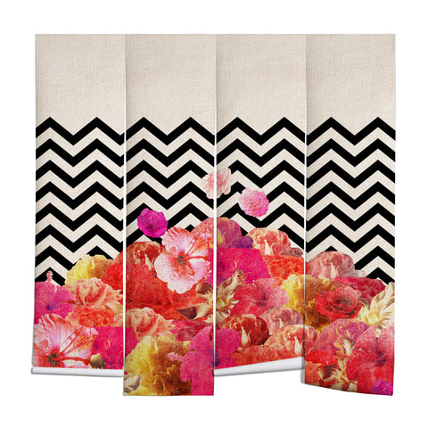 Bianca Green Chevron Flora 2 Wall Mural