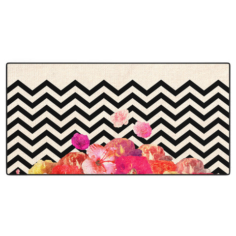 Bianca Green Chevron Flora 2 Desk Mat