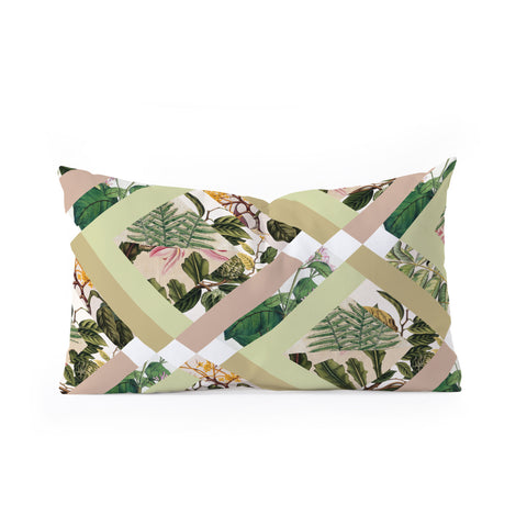 Bianca Green Cubed Vintage Botanicals Oblong Throw Pillow