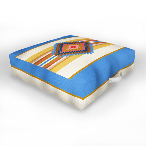 Bianca Green Fiesta Blue Outdoor Floor Cushion