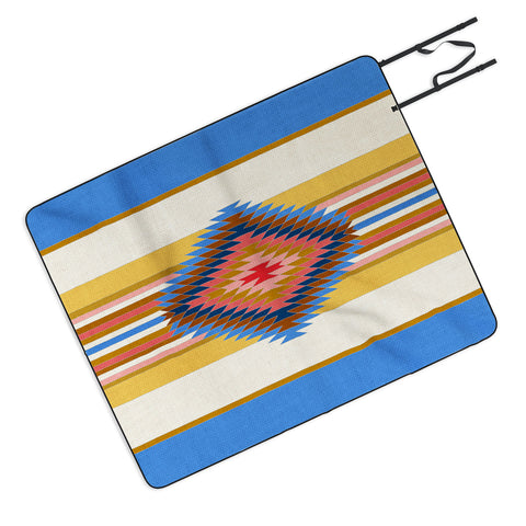 Bianca Green Fiesta Blue Picnic Blanket