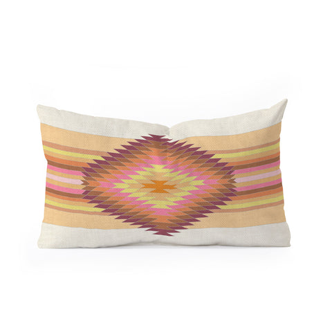 Bianca Green Fiesta Rose Oblong Throw Pillow