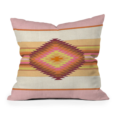 Bianca Green Fiesta Rose Throw Pillow