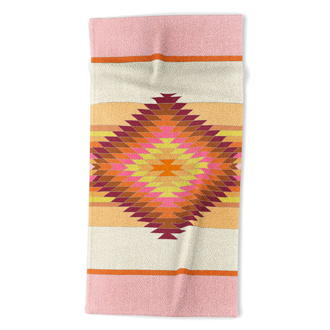 Bianca Green Fiesta Rose Beach Towel