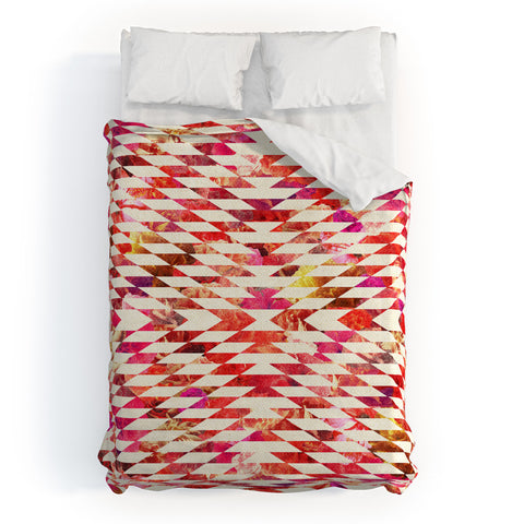 Bianca Green Floral Explosion Pink Duvet Cover