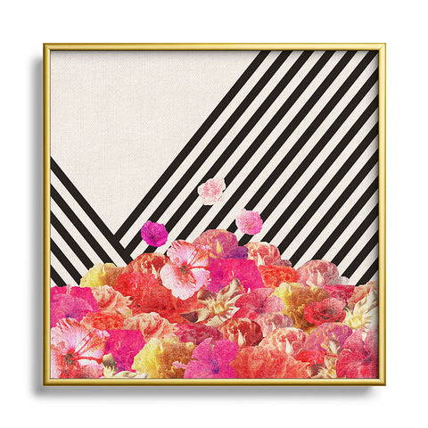 Bianca Green Floraline II Square Metal Framed Art Print