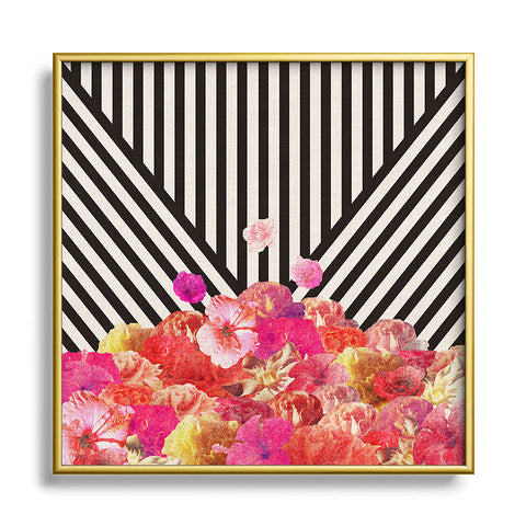 Bianca Green Floraline Square Metal Framed Art Print