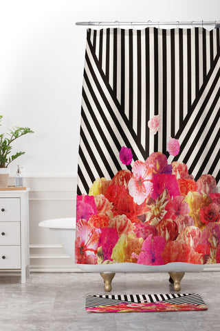 Bianca Green Floraline Shower Curtain And Mat