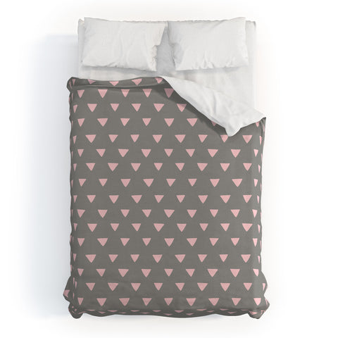 Bianca Green Geometric Confetti Pink Duvet Cover
