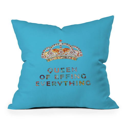 Bianca Green Her Daily Motivation Blue Outdoor Throw Pillow