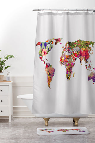 Bianca Green Its Your World Shower Curtain And Mat