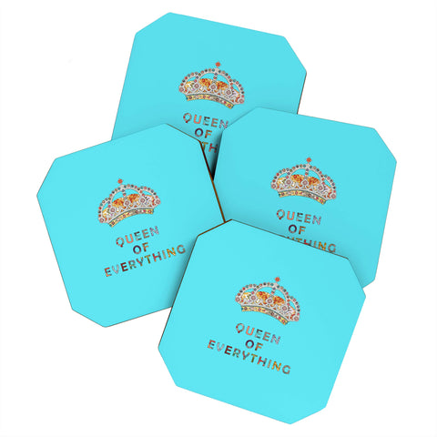 Bianca Green Queen Of Everything Blue Coaster Set