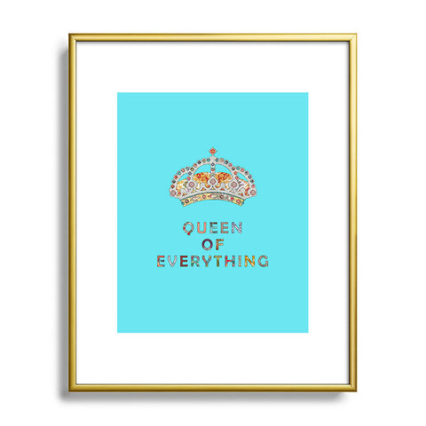 Bianca Green Queen Of Everything Blue Metal Framed Art Print
