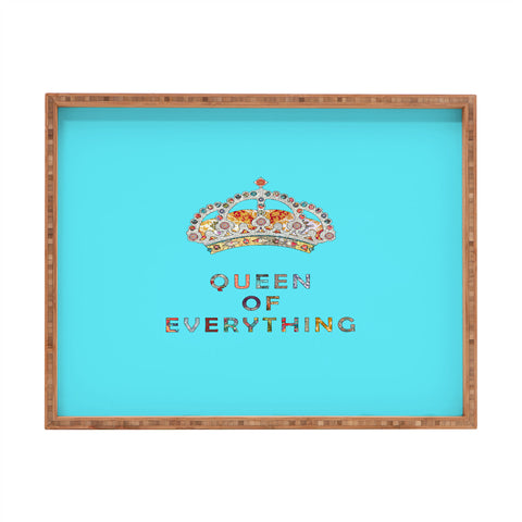 Bianca Green Queen Of Everything Blue Rectangular Tray
