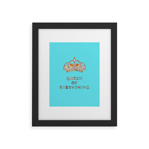 Bianca Green Queen Of Everything Blue Framed Art Print