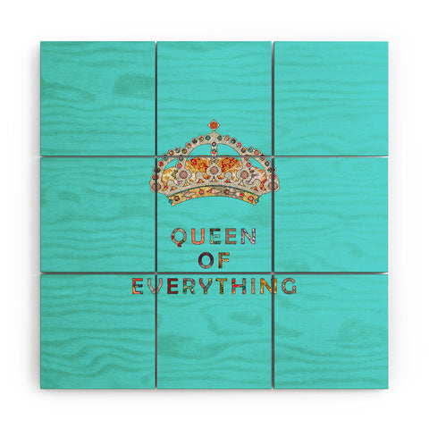Bianca Green Queen Of Everything Blue Wood Wall Mural