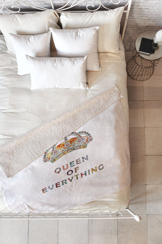 Bianca Green Queen Of Everything Fleece Throw Blanket