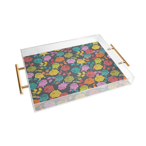 Bianca Green Roses Red Acrylic Tray