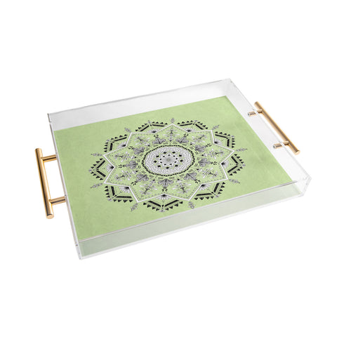 Bianca Green Star Mandala Green Acrylic Tray