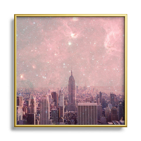 Bianca Green Stardust Covering New York Square Metal Framed Art Print
