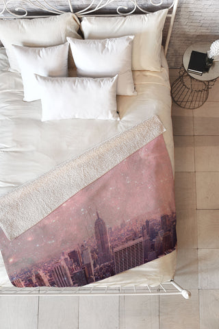 Bianca Green Stardust Covering New York Fleece Throw Blanket