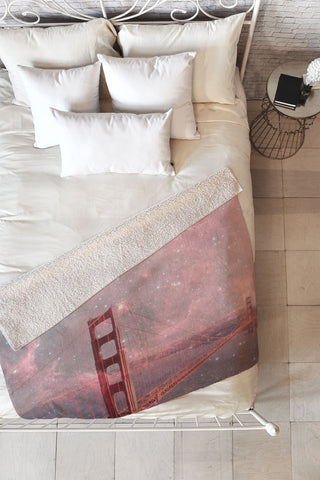 Bianca Green Stardust Covering San Francisco Fleece Throw Blanket