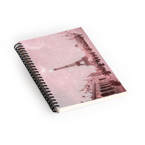 Bianca Green Stardust Covering Vintage Paris Spiral Notebook