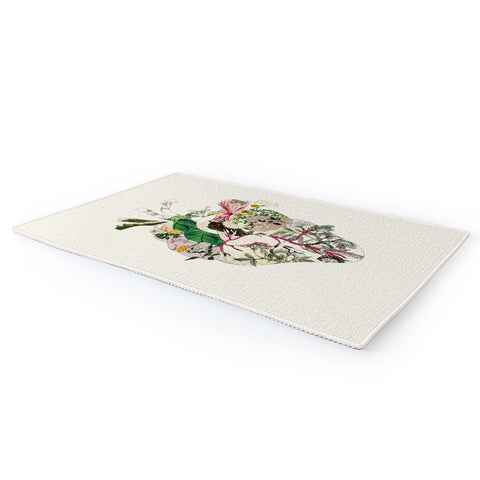Bianca Green Vintage Botanical Heart Area Rug