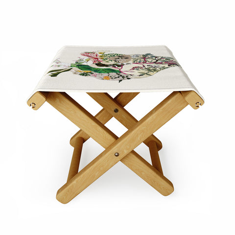 Bianca Green Vintage Botanical Heart Folding Stool